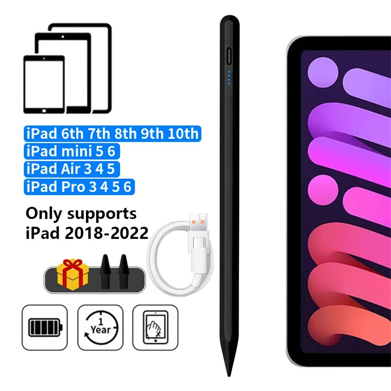 Stylus Pen For Apple Pencil with LED Power Indicators Palm Rejection Touch Pencil for 2022 2021 2020 2019 2018 iPad pencil