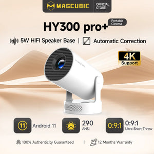 Magcubic HY300 Pro + Ultra Projector 4K 720P Portable Projector with WiFi 6 BT5.4 Auto Vertical Keystone 5W Speaker 180 Rotation