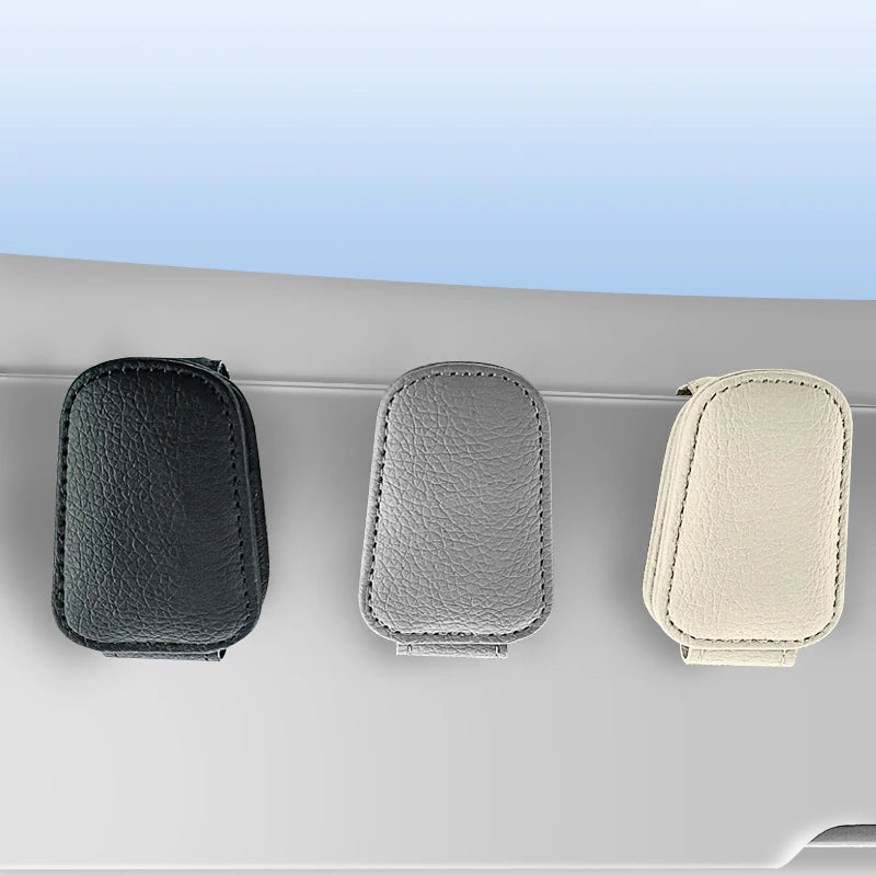 Car glasses clip sunshade plate clip multifunctional sunglasses PU car glasses clip card ticket clip