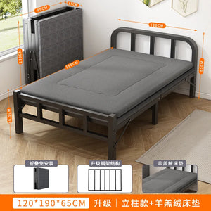 Folding bed Single rental room Accompanying dormitory Metal folding Office lunch break  Household folding iron