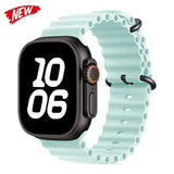Silicone Ocean band for Apple Watch straps 45mm 46mm 40mm Ultra 2 49mm 44mm 41mm 38-42mm sport bracelet series 10 9 8 7 6 5 4 SE