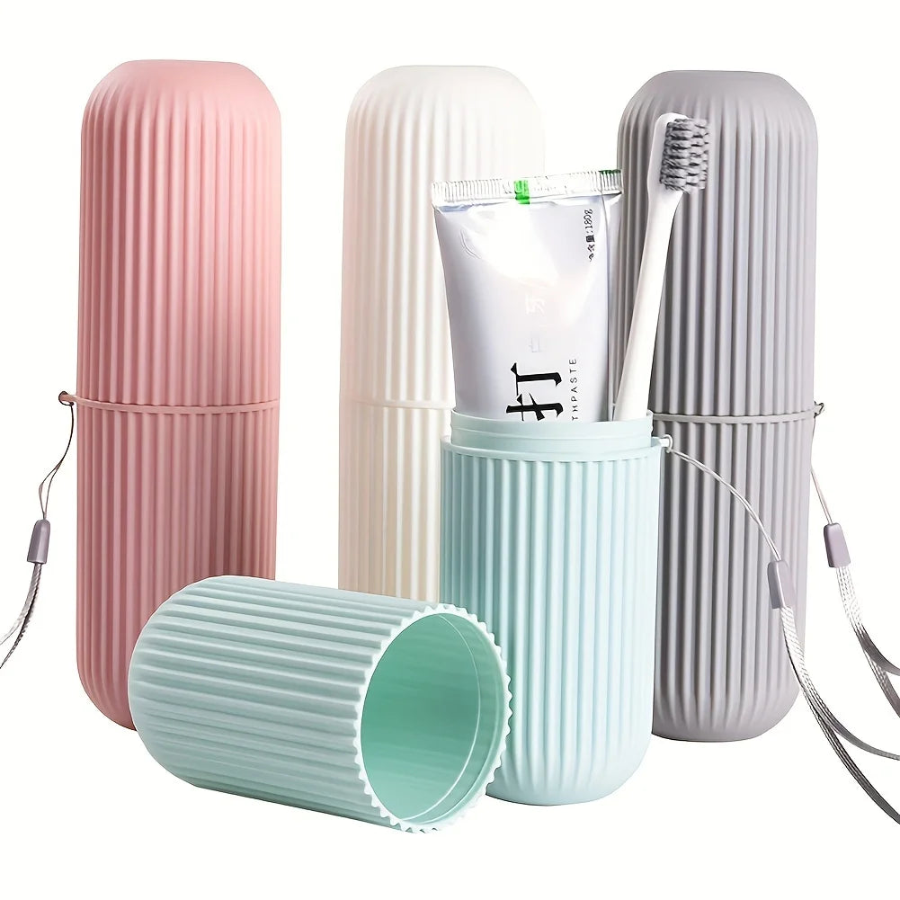 1Pc Portable Toothbrush Cup Bathroom Toothpaste Holder Storage Case Box Organizer Travel Toiletries Storage Cup New Creative