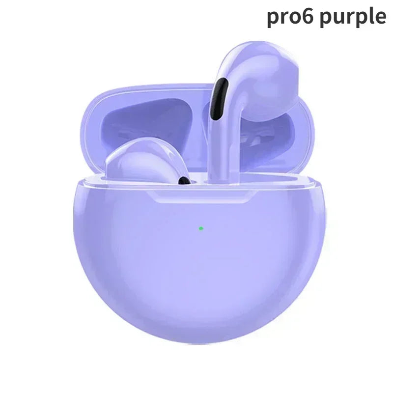 Pro 6 TWS Bluetooth Earphones Wireless Bluetooth Headset Noise Cancelling Earbuds with Mic Pro6 Wireless Headphones for IPhone