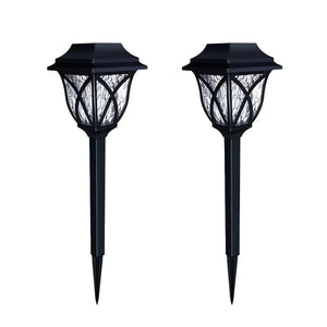 2pcs LED Solar Lawn Lights Outdoor Waterproof Garden Pathway Lamps Warm Light for Villa Courtyard Landscape Decoration Miflame