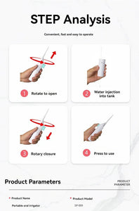 Portable High Pressure Oral Irrigator Household Dental Floss Manual Water Toothpick for Teeth Cleaning
