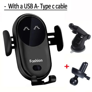 30W Automatic Clamping Infrared Induction Car Wireless Charger  Stand for IPhone 11 12 13 14 Pro Max Samsung Galaxy S20 21 Plus