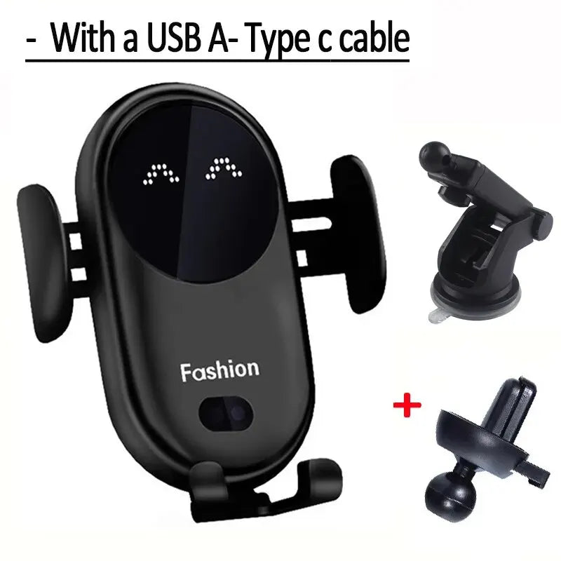 30W Automatic Clamping Infrared Induction Car Wireless Charger  Stand for IPhone 11 12 13 14 Pro Max Samsung Galaxy S20 21 Plus