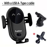 30W Automatic Clamping Infrared Induction Car Wireless Charger  Stand for IPhone 11 12 13 14 Pro Max Samsung Galaxy S20 21 Plus