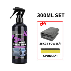 3 in 1 Car Ceramic Liquid Coating Spray Nano Crystal Hydrophobic Layer Polishing Agent High Gloss Paint Protection Wax Car Care