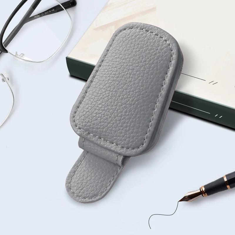 Car glasses clip sunshade plate clip multifunctional sunglasses PU car glasses clip card ticket clip