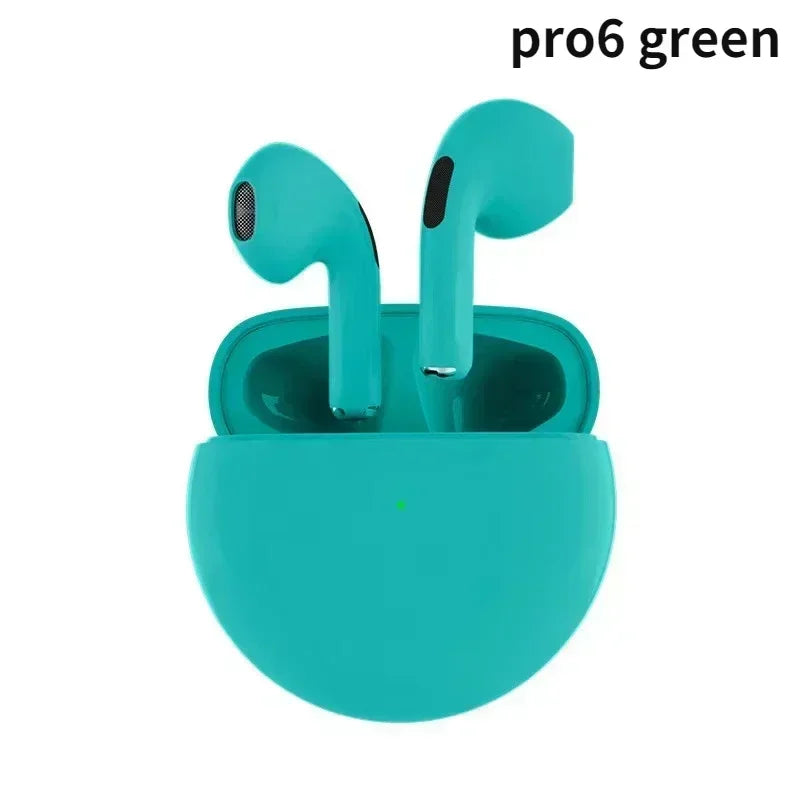 Pro 6 TWS Bluetooth Earphones Wireless Bluetooth Headset Noise Cancelling Earbuds with Mic Pro6 Wireless Headphones for IPhone