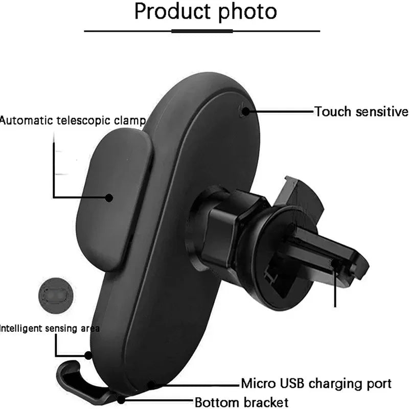30W Automatic Clamping Infrared Induction Car Wireless Charger  Stand for IPhone 11 12 13 14 Pro Max Samsung Galaxy S20 21 Plus