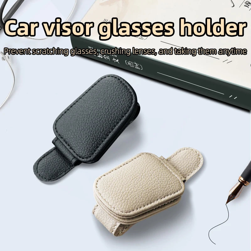 Car glasses clip sunshade plate clip multifunctional sunglasses PU car glasses clip card ticket clip