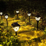 2pcs LED Solar Lawn Lights Outdoor Waterproof Garden Pathway Lamps Warm Light for Villa Courtyard Landscape Decoration Miflame