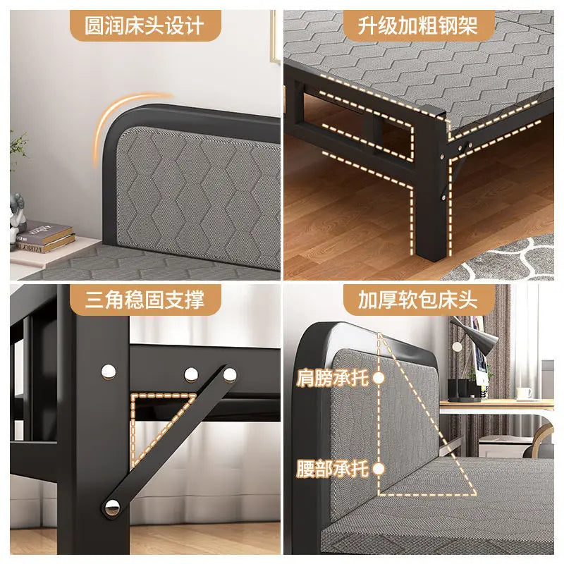 Folding bed Single rental room Accompanying dormitory Metal folding Office lunch break  Household folding iron