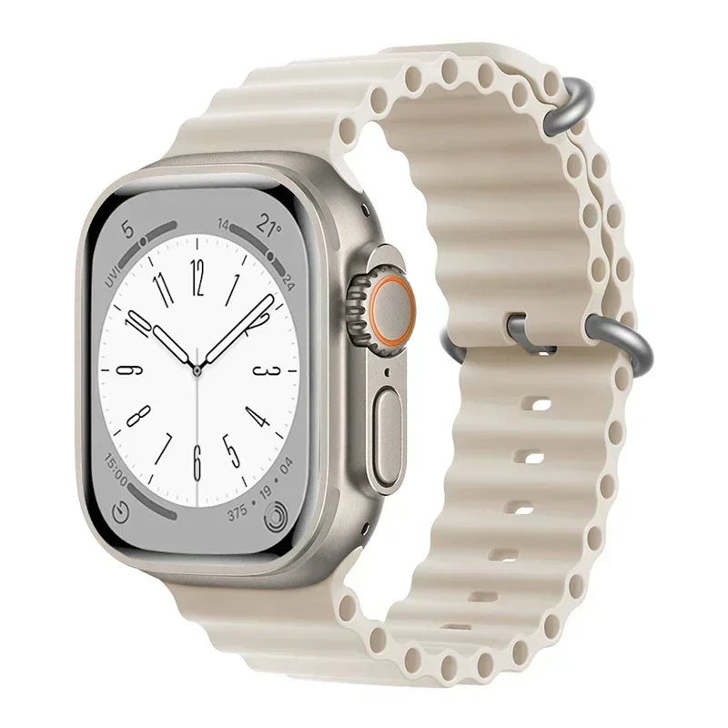 Silicone Ocean band for Apple Watch straps 45mm 46mm 40mm Ultra 2 49mm 44mm 41mm 38-42mm sport bracelet series 10 9 8 7 6 5 4 SE