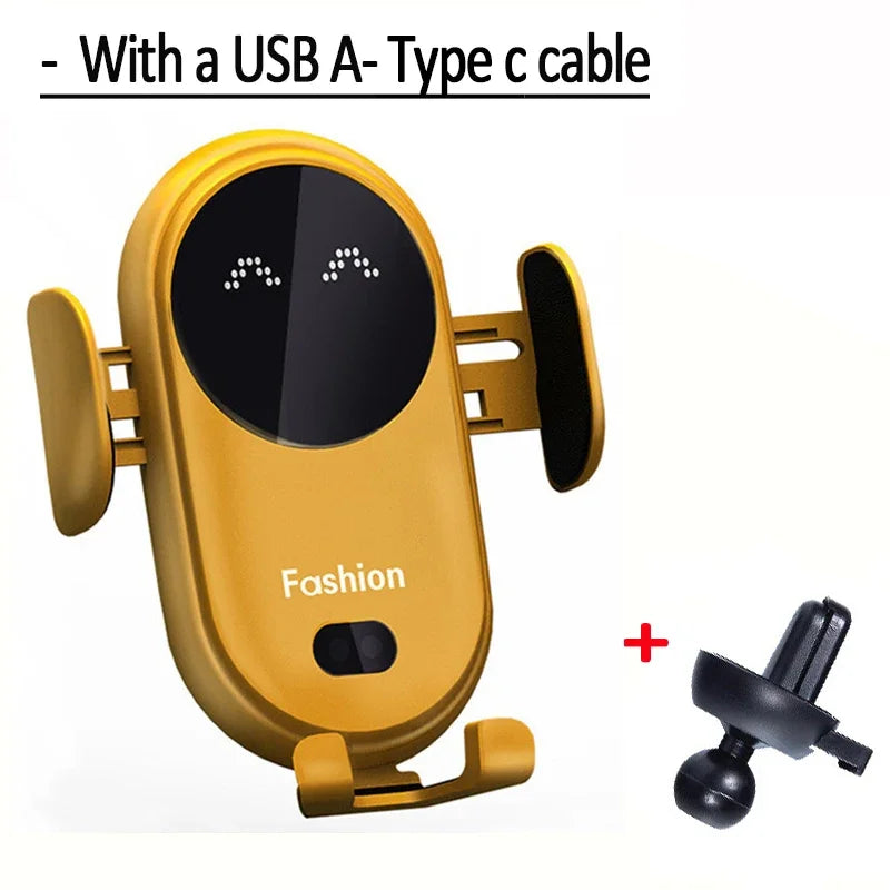 30W Automatic Clamping Infrared Induction Car Wireless Charger  Stand for IPhone 11 12 13 14 Pro Max Samsung Galaxy S20 21 Plus