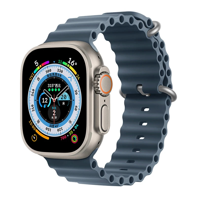 Silicone Ocean band for Apple Watch straps 45mm 46mm 40mm Ultra 2 49mm 44mm 41mm 38-42mm sport bracelet series 10 9 8 7 6 5 4 SE