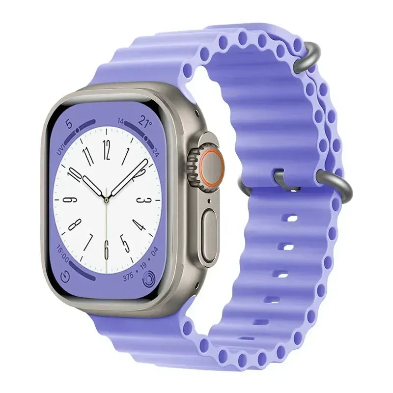 Silicone Ocean band for Apple Watch straps 45mm 46mm 40mm Ultra 2 49mm 44mm 41mm 38-42mm sport bracelet series 10 9 8 7 6 5 4 SE