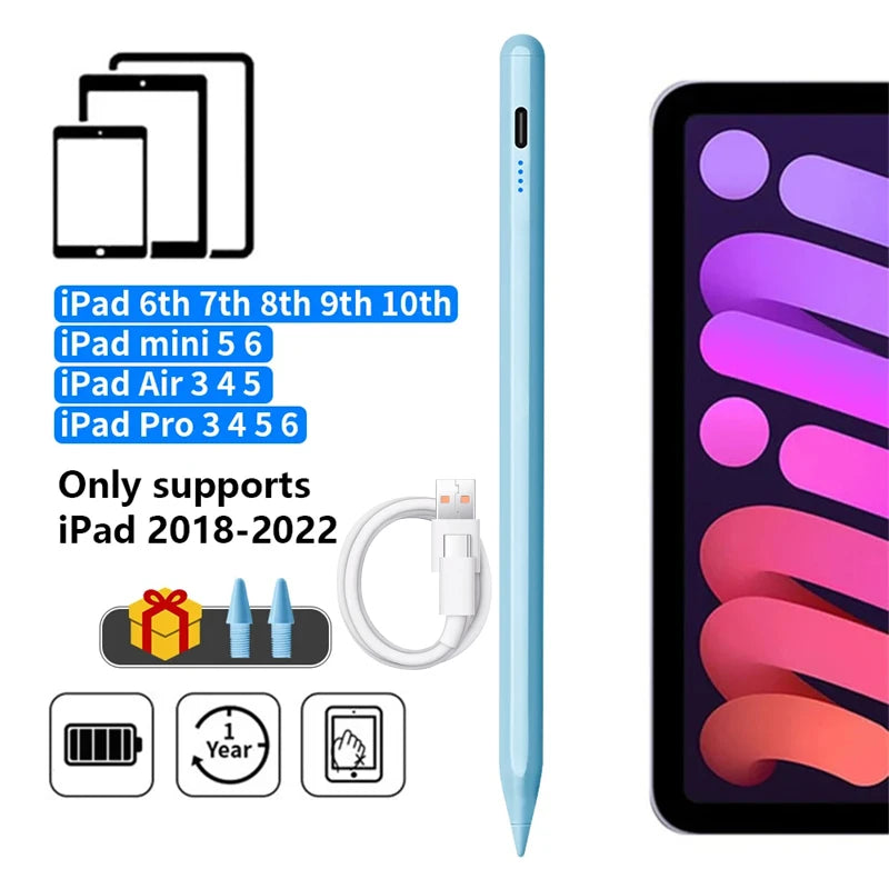 Stylus Pen For Apple Pencil with LED Power Indicators Palm Rejection Touch Pencil for 2022 2021 2020 2019 2018 iPad pencil