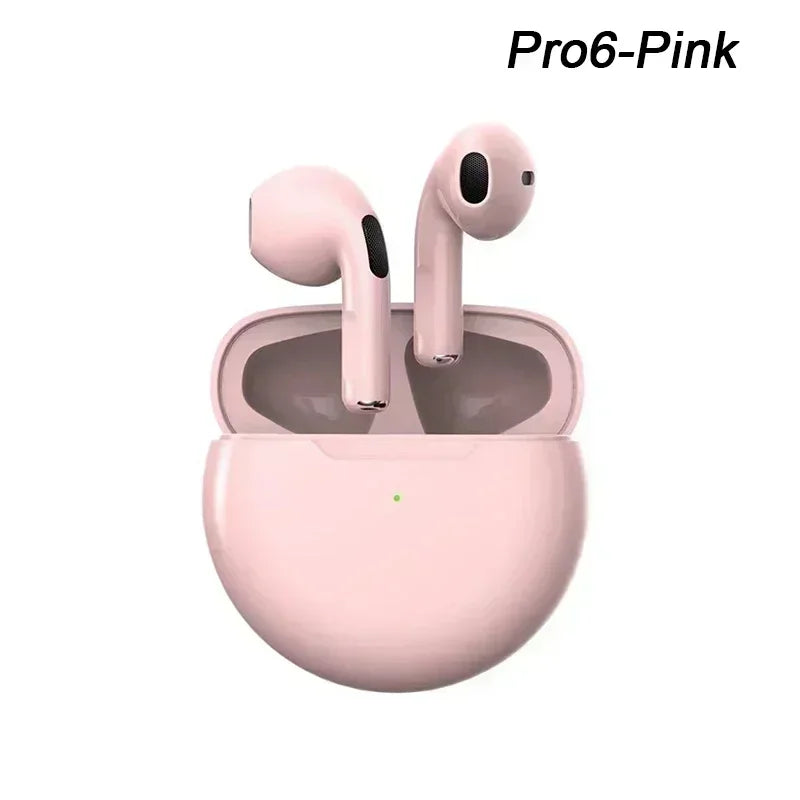 Pro 6 TWS Bluetooth Earphones Wireless Bluetooth Headset Noise Cancelling Earbuds with Mic Pro6 Wireless Headphones for IPhone