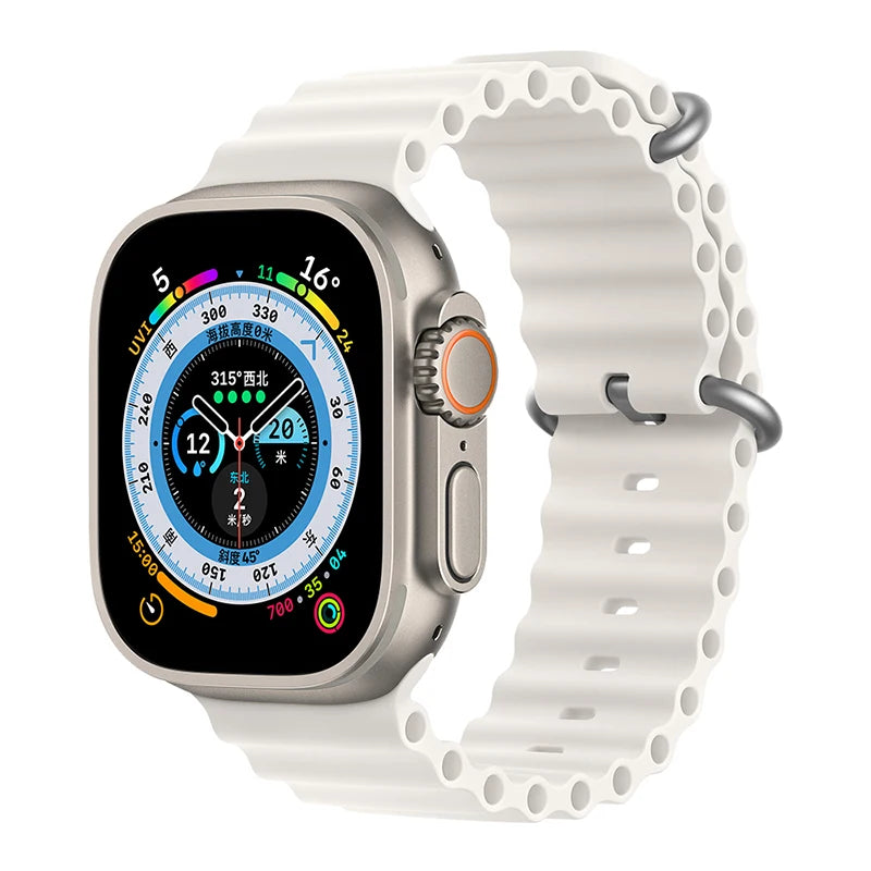 Silicone Ocean band for Apple Watch straps 45mm 46mm 40mm Ultra 2 49mm 44mm 41mm 38-42mm sport bracelet series 10 9 8 7 6 5 4 SE