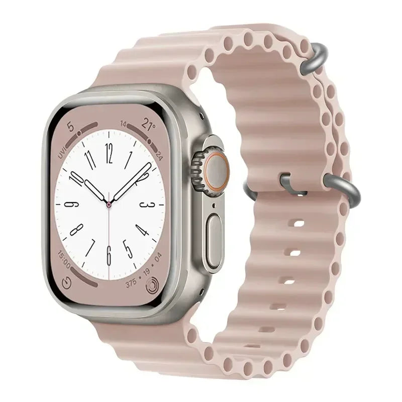 Silicone Ocean band for Apple Watch straps 45mm 46mm 40mm Ultra 2 49mm 44mm 41mm 38-42mm sport bracelet series 10 9 8 7 6 5 4 SE