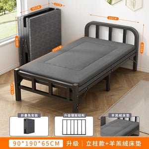 Folding bed Single rental room Accompanying dormitory Metal folding Office lunch break  Household folding iron