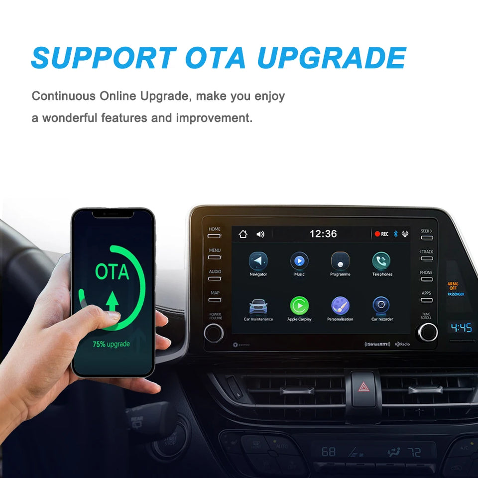2025 2in1 Wireless Carplay&Android Auto Box 2in1 Wired to Wireless Dongle Automatic Connect Adapter Bluetooth Plug&Play Mini Box
