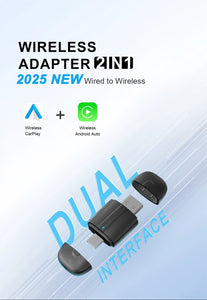 2025 2in1 Wireless Carplay&Android Auto Box 2in1 Wired to Wireless Dongle Automatic Connect Adapter Bluetooth Plug&Play Mini Box