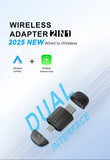 2025 2in1 Wireless Carplay&Android Auto Box 2in1 Wired to Wireless Dongle Automatic Connect Adapter Bluetooth Plug&Play Mini Box