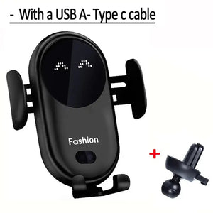 30W Automatic Clamping Infrared Induction Car Wireless Charger  Stand for IPhone 11 12 13 14 Pro Max Samsung Galaxy S20 21 Plus