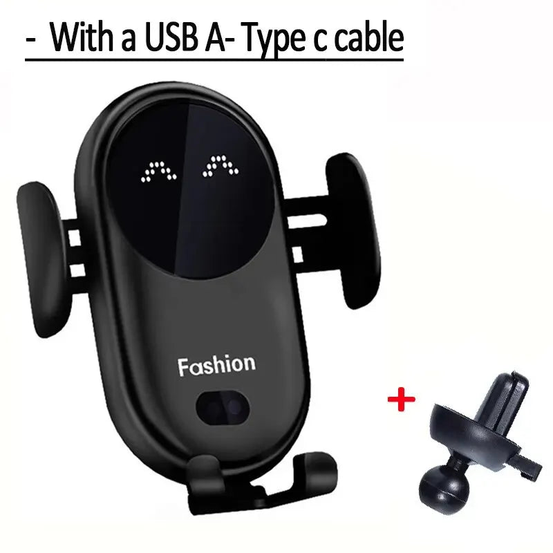 30W Automatic Clamping Infrared Induction Car Wireless Charger  Stand for IPhone 11 12 13 14 Pro Max Samsung Galaxy S20 21 Plus