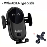 30W Automatic Clamping Infrared Induction Car Wireless Charger  Stand for IPhone 11 12 13 14 Pro Max Samsung Galaxy S20 21 Plus