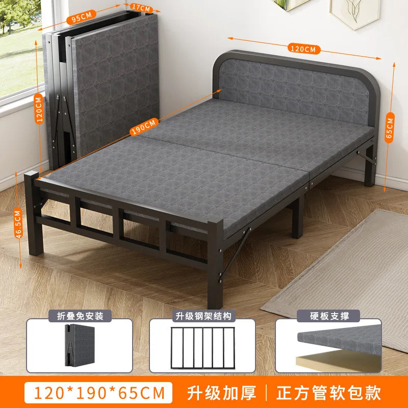 Folding bed Single rental room Accompanying dormitory Metal folding Office lunch break  Household folding iron