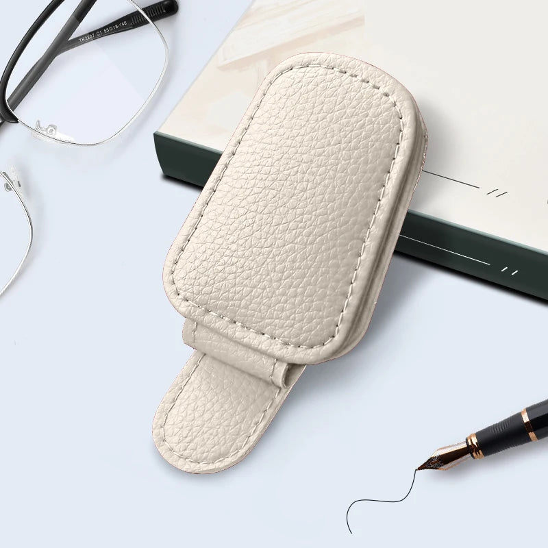 Car glasses clip sunshade plate clip multifunctional sunglasses PU car glasses clip card ticket clip