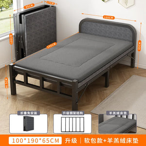 Folding bed Single rental room Accompanying dormitory Metal folding Office lunch break  Household folding iron
