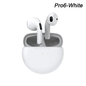 Pro 6 TWS Bluetooth Earphones Wireless Bluetooth Headset Noise Cancelling Earbuds with Mic Pro6 Wireless Headphones for IPhone