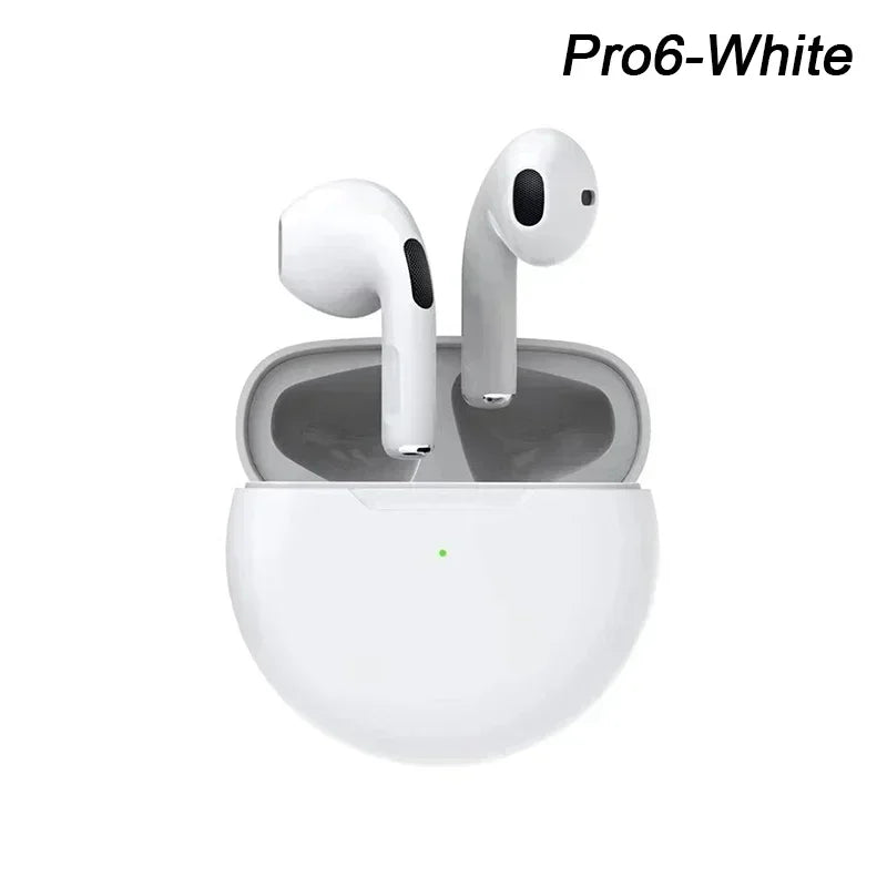 Pro 6 TWS Bluetooth Earphones Wireless Bluetooth Headset Noise Cancelling Earbuds with Mic Pro6 Wireless Headphones for IPhone