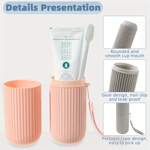 1Pc Portable Toothbrush Cup Bathroom Toothpaste Holder Storage Case Box Organizer Travel Toiletries Storage Cup New Creative