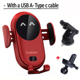30W Automatic Clamping Infrared Induction Car Wireless Charger  Stand for IPhone 11 12 13 14 Pro Max Samsung Galaxy S20 21 Plus
