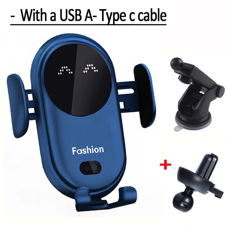 30W Automatic Clamping Infrared Induction Car Wireless Charger  Stand for IPhone 11 12 13 14 Pro Max Samsung Galaxy S20 21 Plus