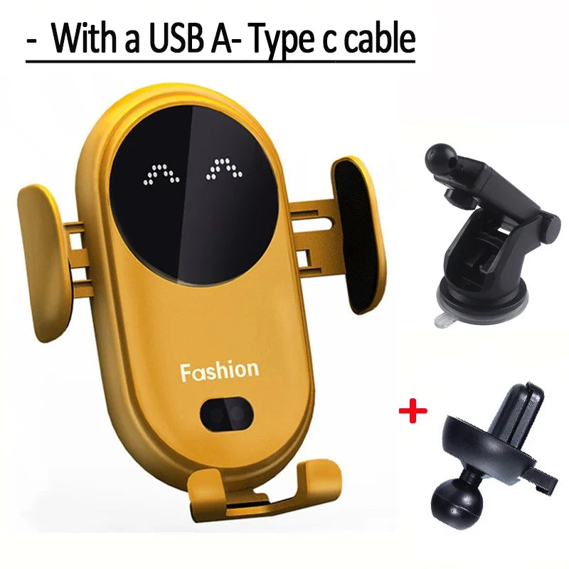 30W Automatic Clamping Infrared Induction Car Wireless Charger  Stand for IPhone 11 12 13 14 Pro Max Samsung Galaxy S20 21 Plus